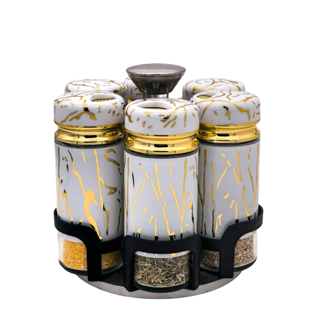 Cross-border hot-selling kitchen glass seasoning bottle moisture-proof salt pot seasoning pot