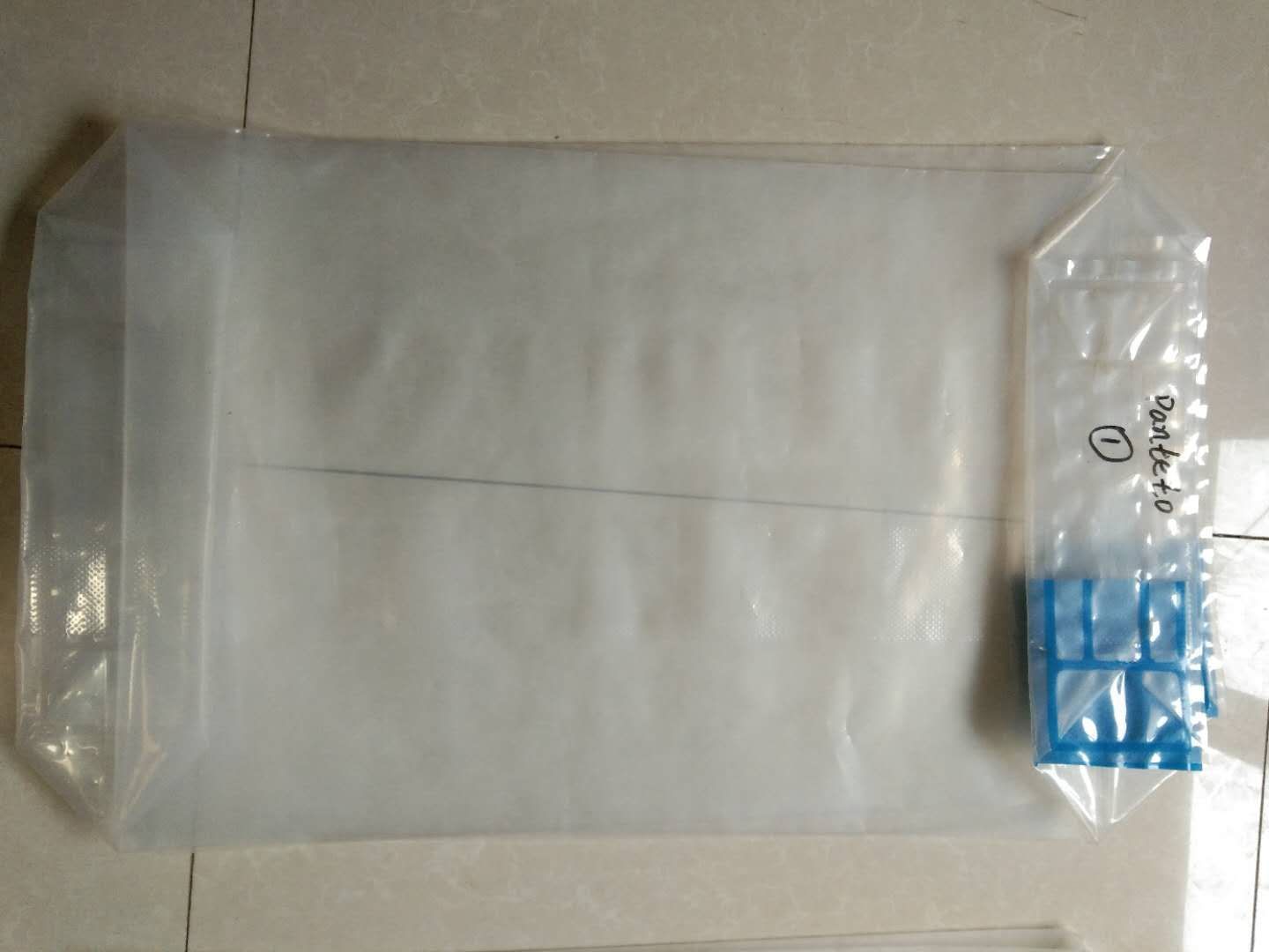 PE transparent valve bag, PE valve bag, PE package bag.