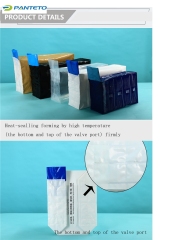PE valve bag, filling by manual, connected by heat sealling, simply layer film