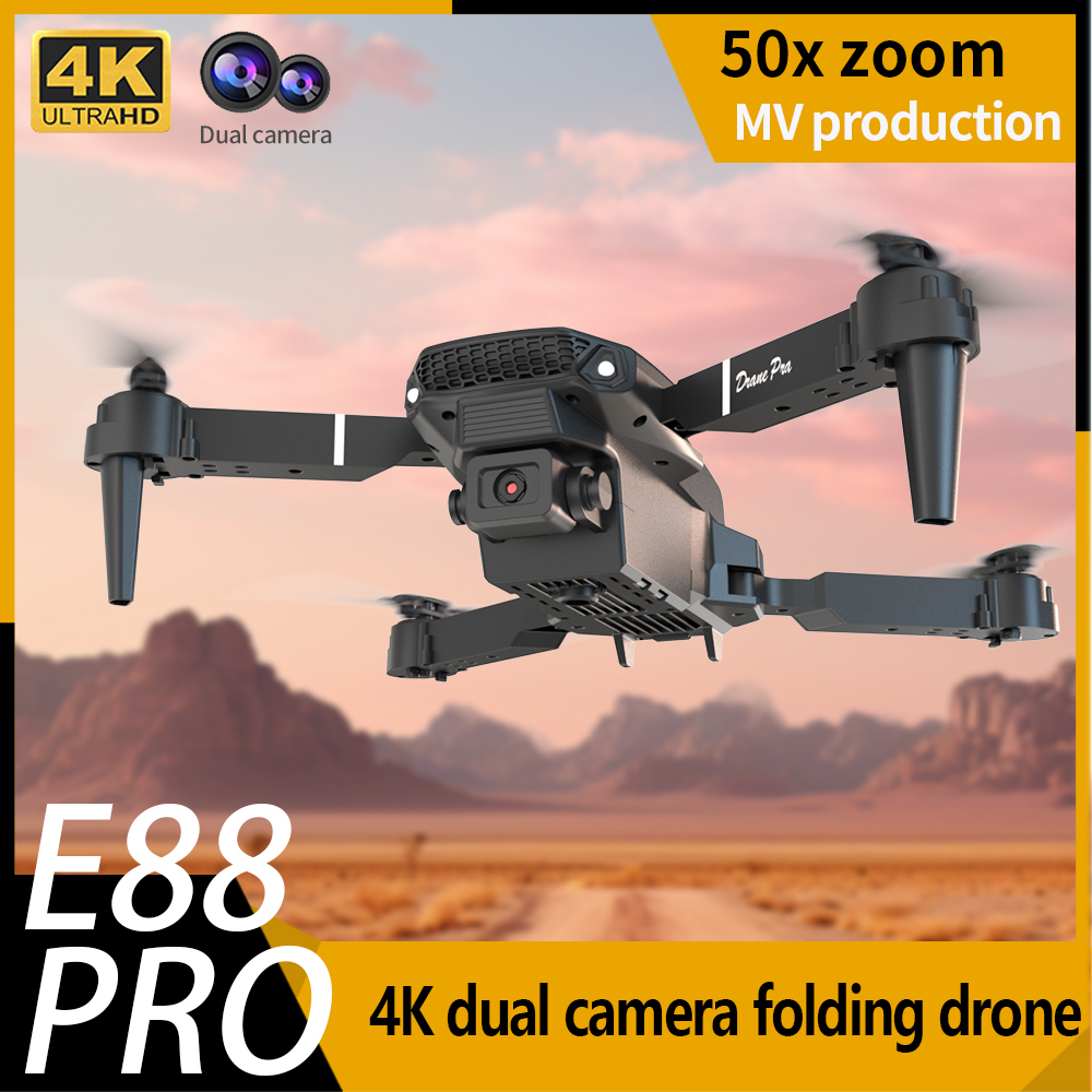 Rconly E88 Pro Drone Profesional HD 4k Rc Airplane Dual-Camera Wide-Angle Head Remote Quadcopter Airplane Toy Helicopter