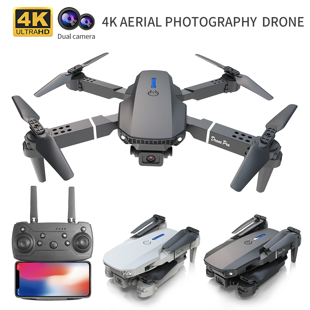 Rconly E88 Pro Drone Profesional HD 4k Rc Airplane Dual-Camera Wide-Angle Head Remote Quadcopter Airplane Toy Helicopter