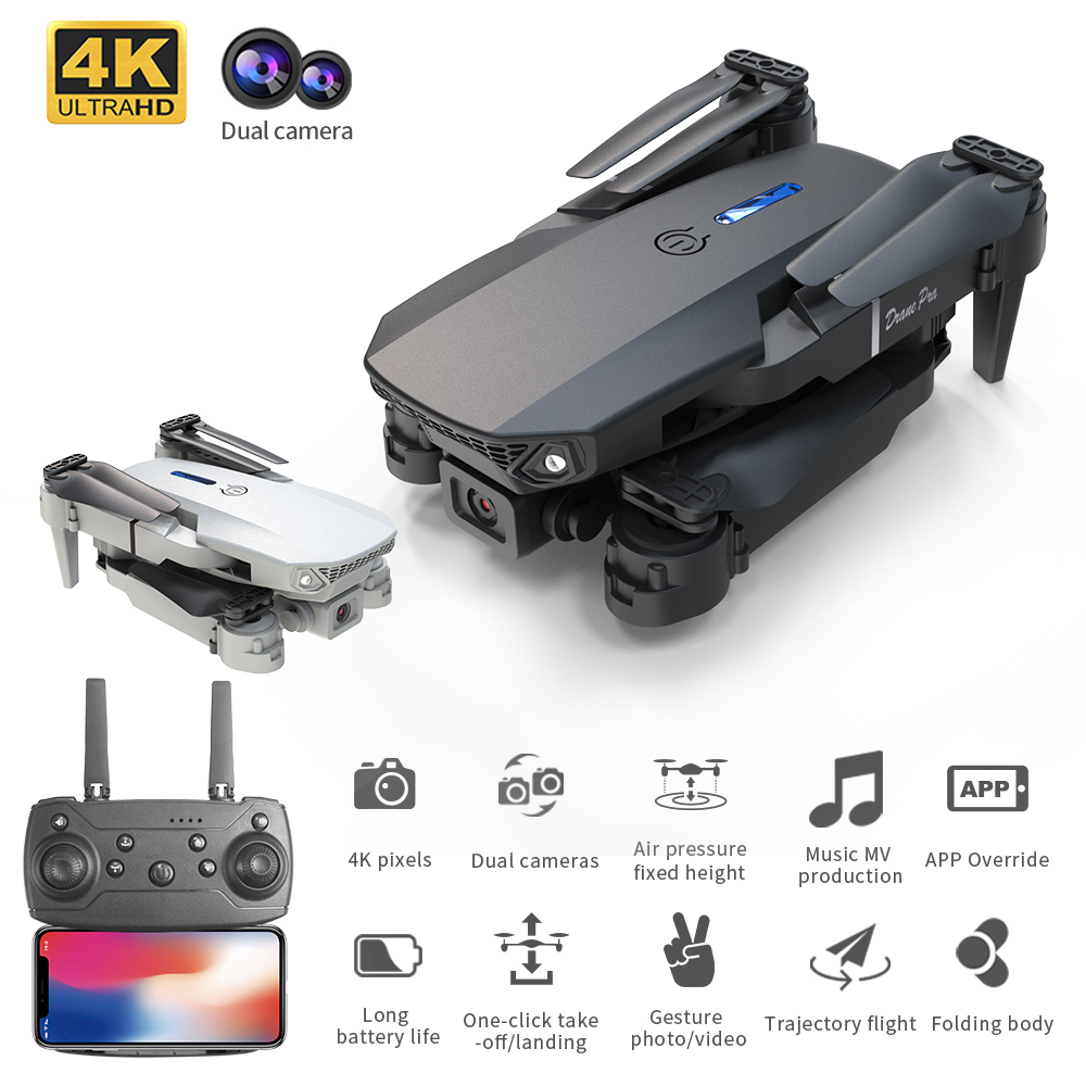 Rconly E88 Pro Drone Profesional HD 4k Rc Airplane Dual-Camera Wide-Angle Head Remote Quadcopter Airplane Toy Helicopter