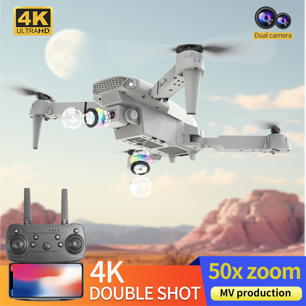 Rconly E88 Pro Drone Profesional HD 4k Rc Airplane Dual-Camera Wide-Angle Head Remote Quadcopter Airplane Toy Helicopter