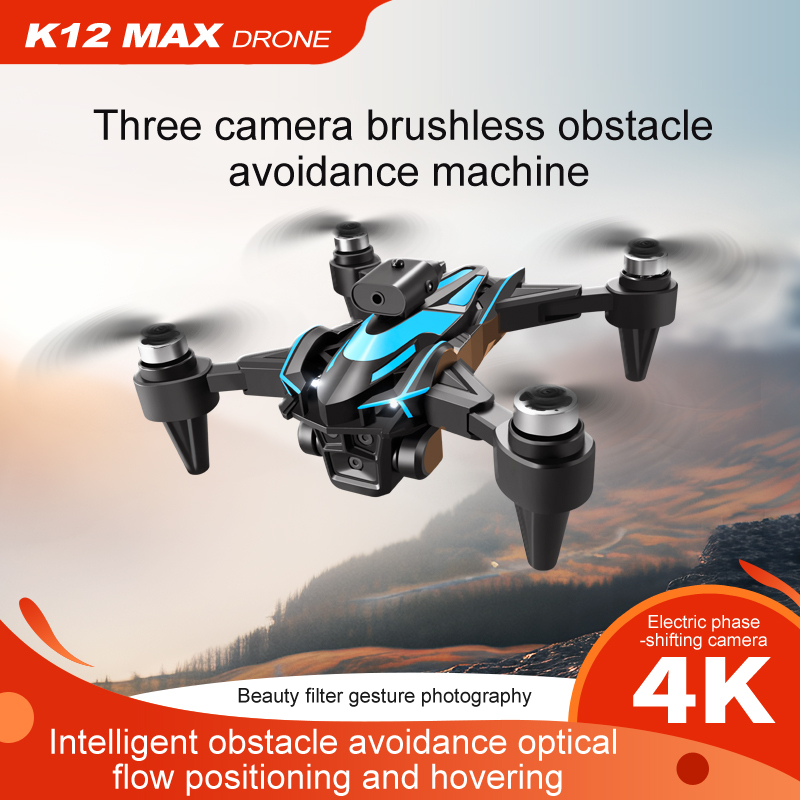 K12 MAX Mini Drone 4k Profesional HD Camera Obstacle Avoidance Aerial Photography Brushless Motor Foldable Quadcopter Toys