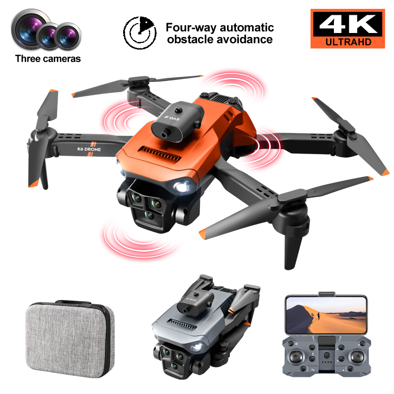 K6 Max Drone 8K WIFI GPS Professinal Three Cameras Wide Angle Optical Flow Four-way Obstacle Avoidance Quadcopter