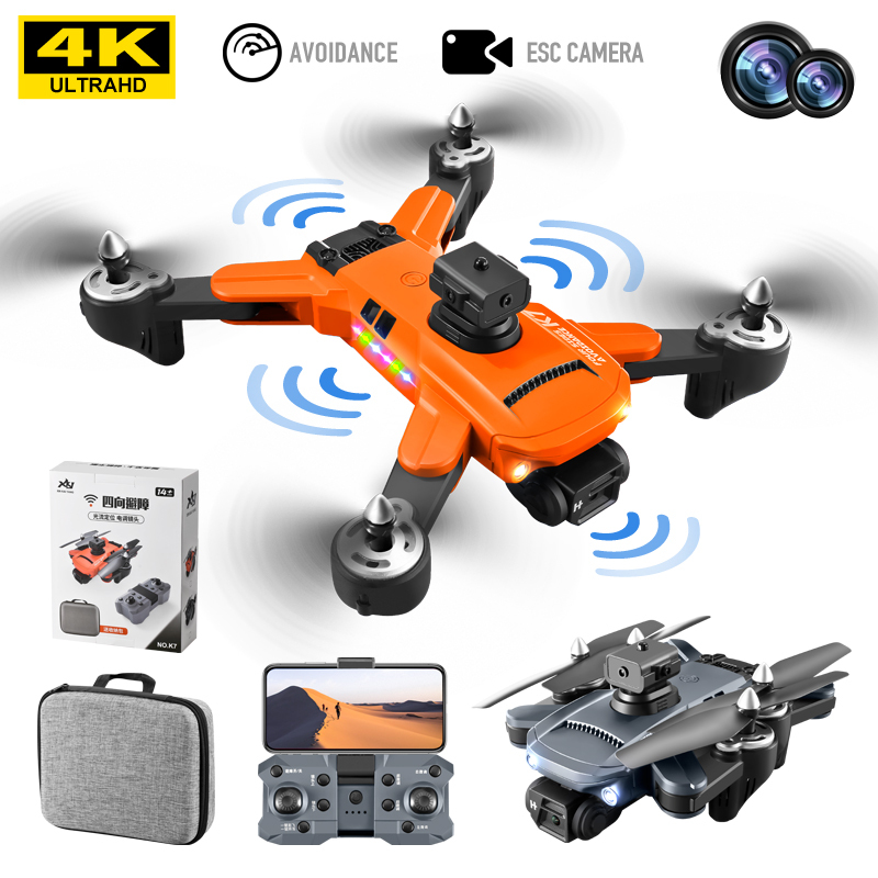 K7 Drone 5G WiFi FPV 360° Laser Obstacle Avoidance 4K HD Dual Camera Brushless Motor Optical flow localization RC Quadcopter Toy