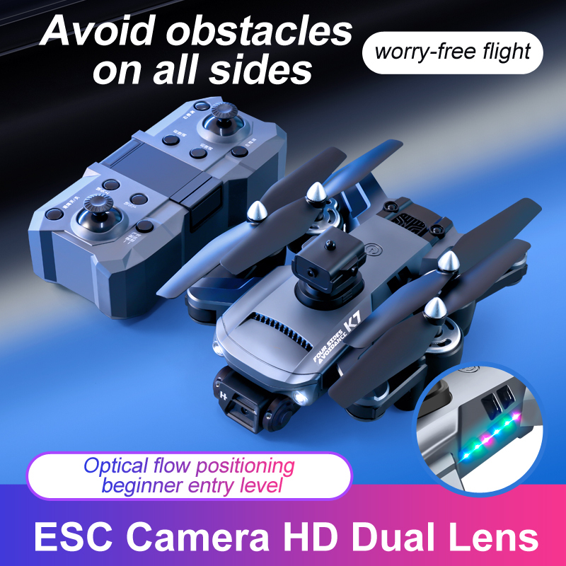 K7 Drone 5G WiFi FPV 360° Laser Obstacle Avoidance 4K HD Dual Camera Brushless Motor Optical flow localization RC Quadcopter Toy