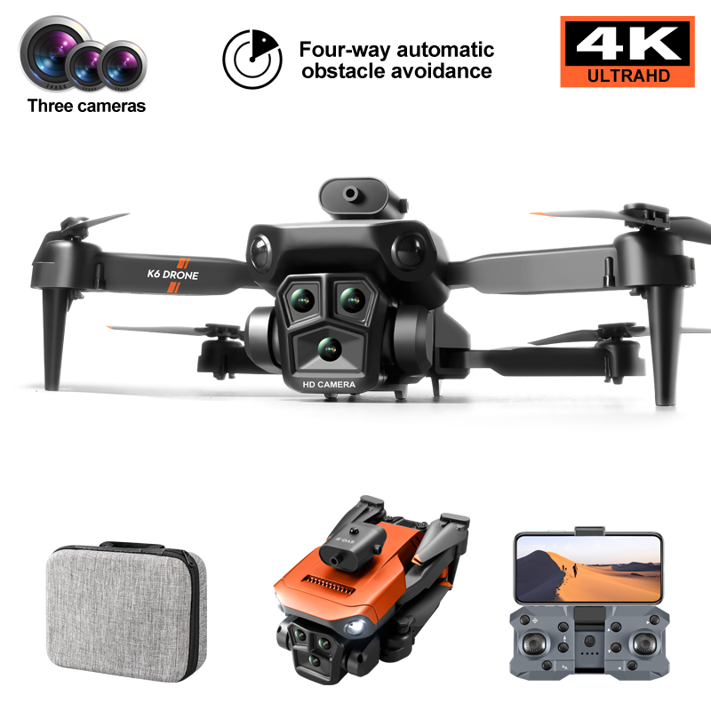 K6 Max Drone 8K WIFI GPS Professinal Three Cameras Wide Angle Optical Flow Four-way Obstacle Avoidance Quadcopter