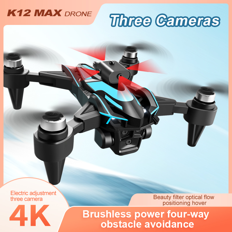 K12 MAX Mini Drone 4k Profesional HD Camera Obstacle Avoidance Aerial Photography Brushless Motor Foldable Quadcopter Toys