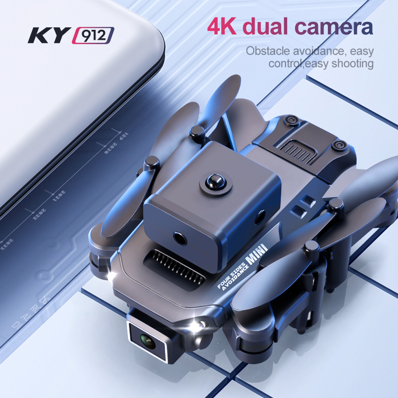 KY912 Drone with Camera 4K Dual Camera Mini Drone Portable WIFI HD Transmission Drone Professional Drone Smart Tracking Drone