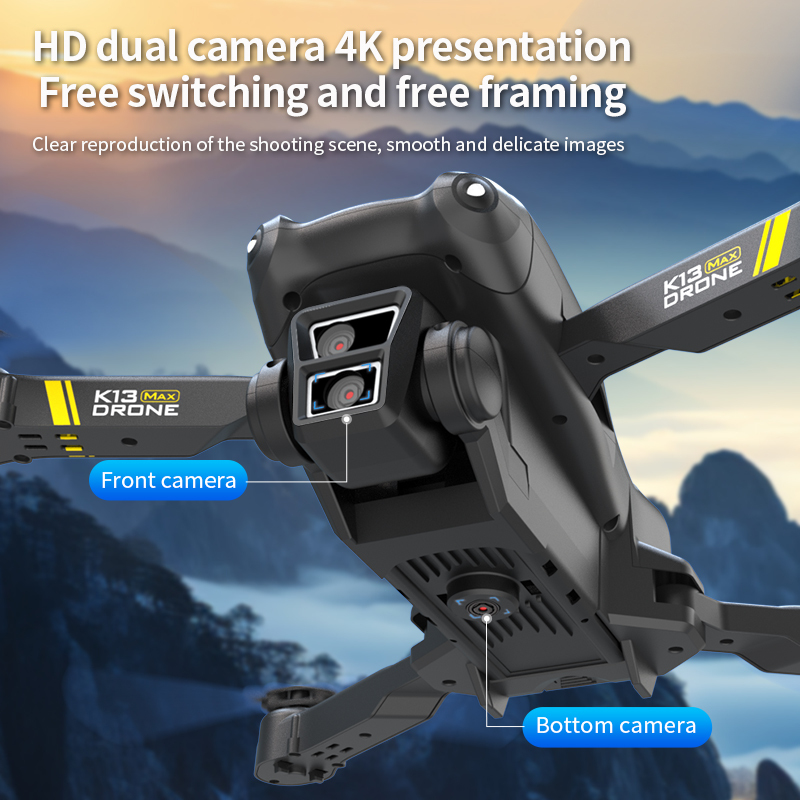 K13 5G GPS Drone 4k Professional 8k HD Triple Camera FPV Gesture Photography Aerial Aerial Photographer Foldable Quadcopter