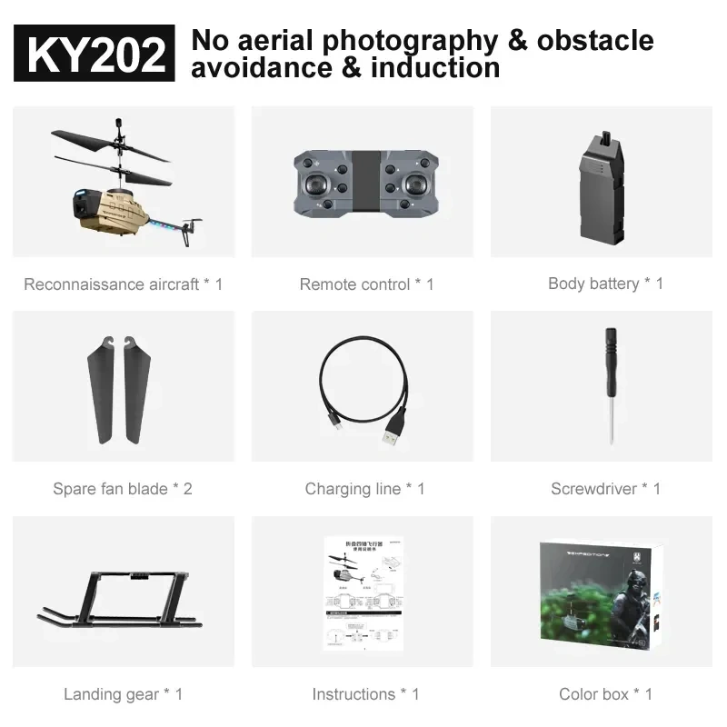 New KY202 RC Helicopter 10K Ultra HD Dual Camera Gesture Sensing Intelligent Hovering Obstacle Avoidance RC Drone Toy Gift