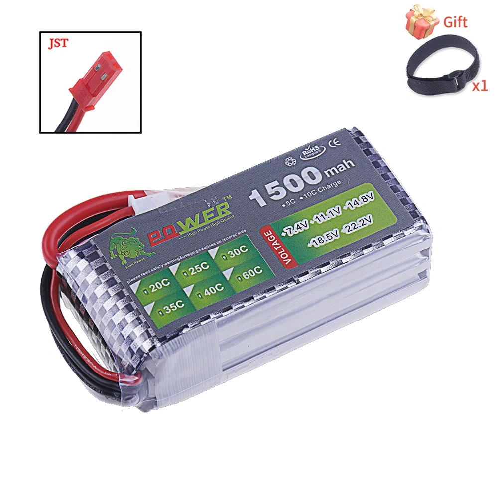3S 11.1v 1500mAh LiPo Battery for Rc Car Helicopter Airplane 11.1 v Rechargeable Lipo Battery T/XT60/JST Plug For WLtoys V950