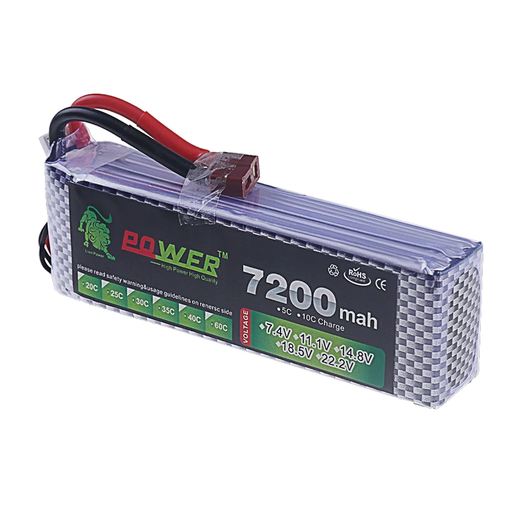 Upgrade 7200MAH 11.1V 40C~60C LiPo Battery 3S With T XT60 Plug For RC Quadcopter Helicopter Cars Drones Spare Parts 3S Battery