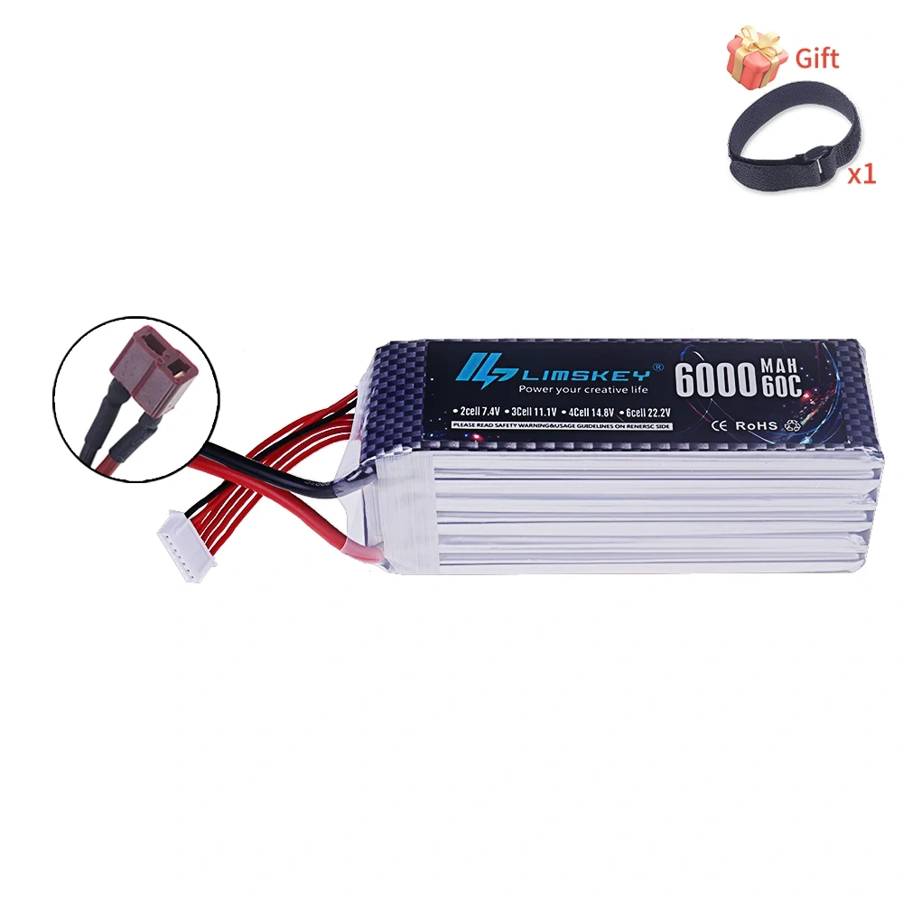 6000mAh 6S 22.2V 60C RC Lipo Battery 22.2v Rechargeable Battery For RC Car FPV Truck Helicopter With Deans T XT60 Connector