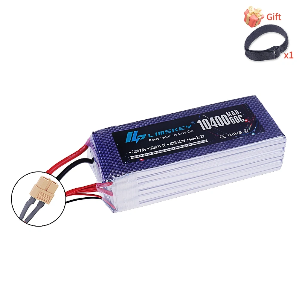 22.2V 10400mAh 6S Lipo Battery For RC Drone FPV Car Truck Helicopter Spare Parts 22.2V Battery With XT60 Deans T Connector