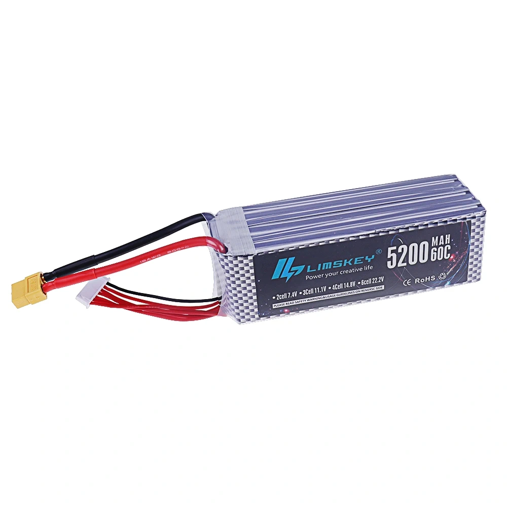6S 5200mAh Lipo Battery 22.2V 60C with XT60 / T Plug For Electric Toys Tank RC Car Truck Train Buggy Boat Drone RC Models Parts