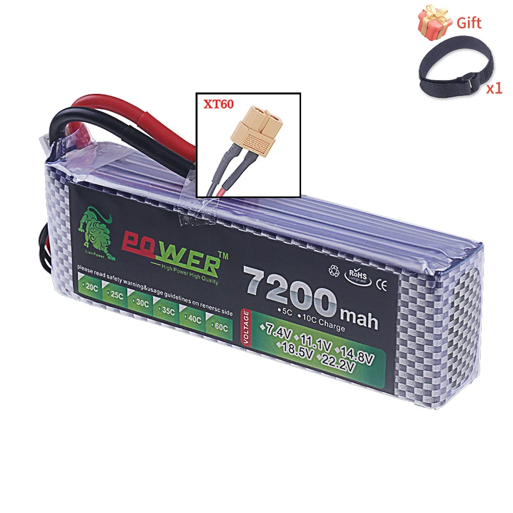 Upgrade 7200MAH 11.1V 40C~60C LiPo Battery 3S With T XT60 Plug For RC Quadcopter Helicopter Cars Drones Spare Parts 3S Battery