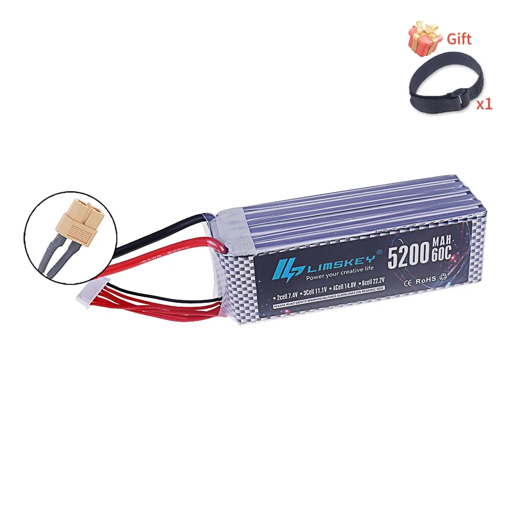 6S 5200mAh Lipo Battery 22.2V 60C with XT60 / T Plug For Electric Toys Tank RC Car Truck Train Buggy Boat Drone RC Models Parts