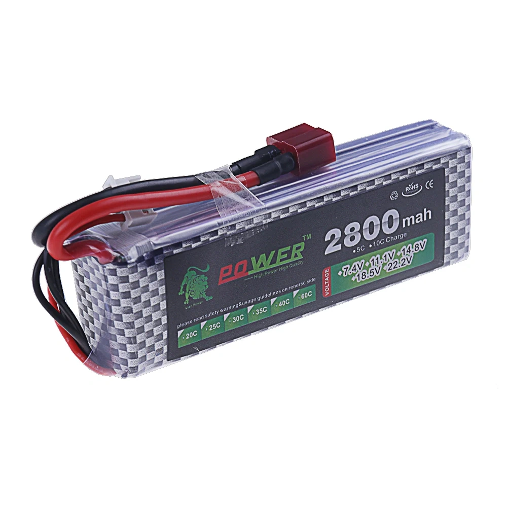 3S Lipo Battery 11.1V 2800mAh 40C~60C with XT60 T Deans Connector For Truck Car Helicopter Drone Ship Boat RC Toys 11.1v Battery
