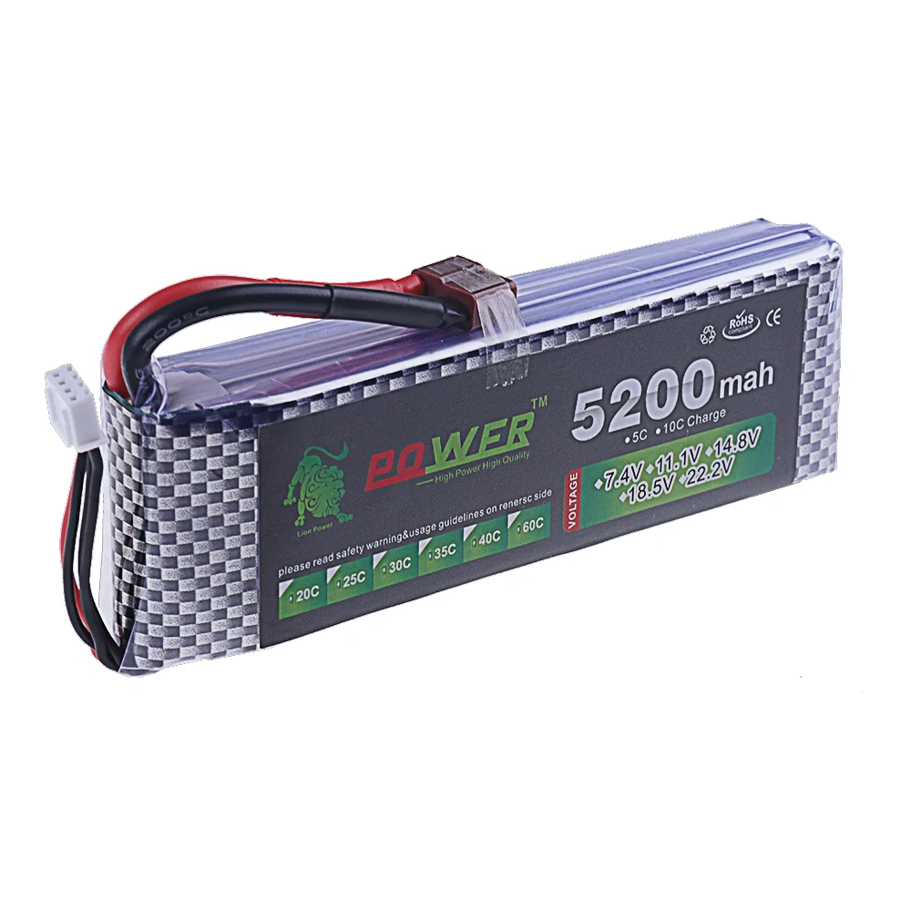 3S Lipo Battery 11.1V 5200mah 40C For RC Toys Car Boats Quadcopter Drone Airplane Helicopter With XT60 Deans T JST 11.1V Battery