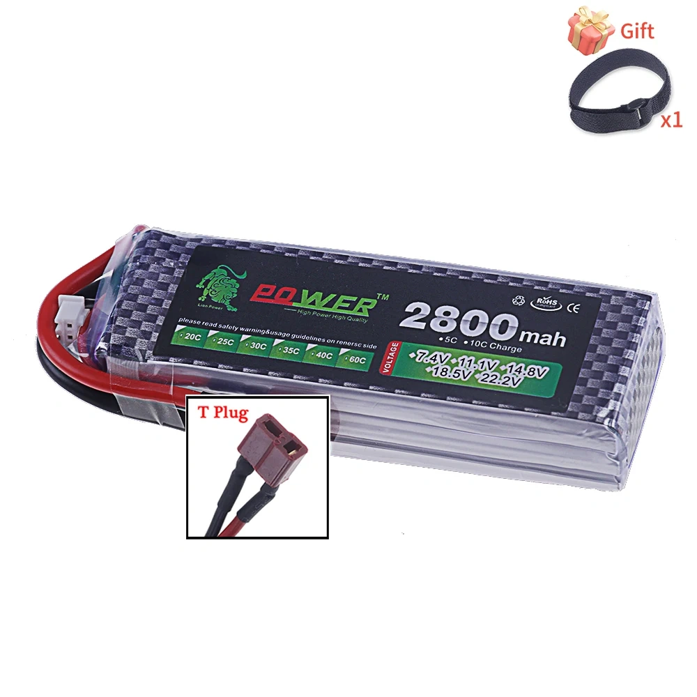 3S Lipo Battery 11.1V 2800mAh 40C~60C with XT60 T Deans Connector For Truck Car Helicopter Drone Ship Boat RC Toys 11.1v Battery