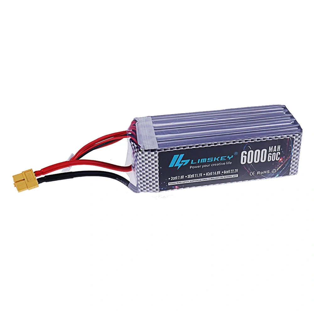 6000mAh 6S 22.2V 60C RC Lipo Battery 22.2v Rechargeable Battery For RC Car FPV Truck Helicopter With Deans T XT60 Connector