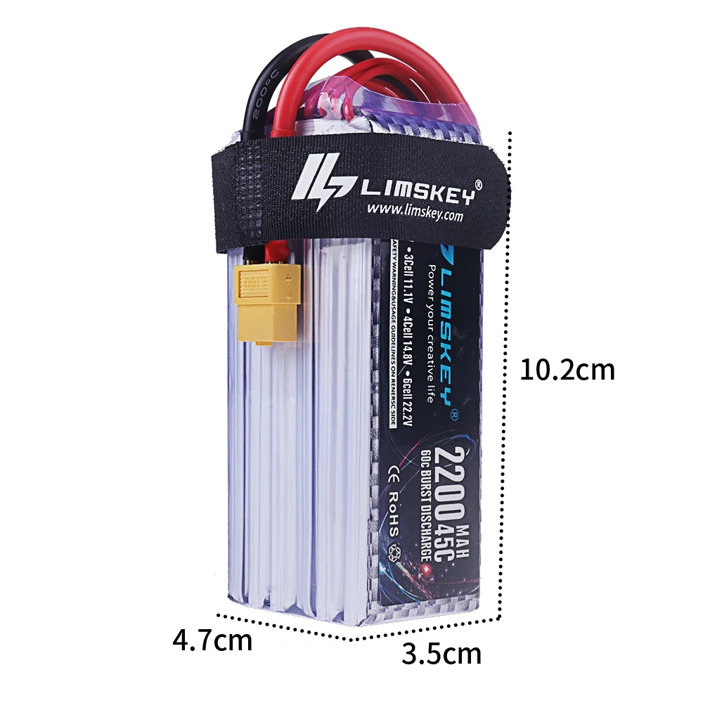 22.2V Drone Battery 22.2V 2200mAh 45C LiPo Battery For RC Electric Toys Helicopter Quadcopter Racing Vehicle Spare 6S Battery