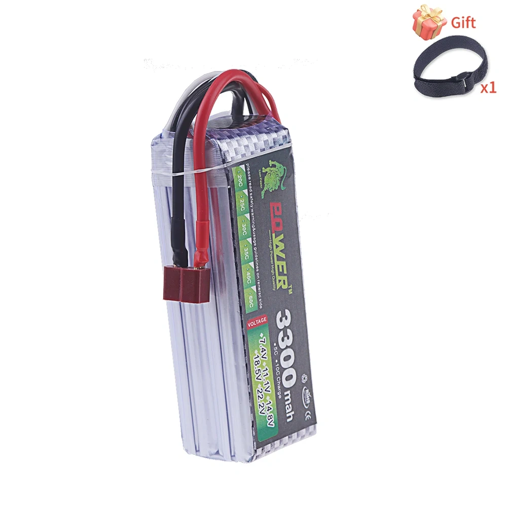 14.8V 3300mAh 40C~60C Lipo Battery with XT60 T Connector for RC Car Crawler Truck Airplane FPV UAV Drone 4S 14.8V Battery