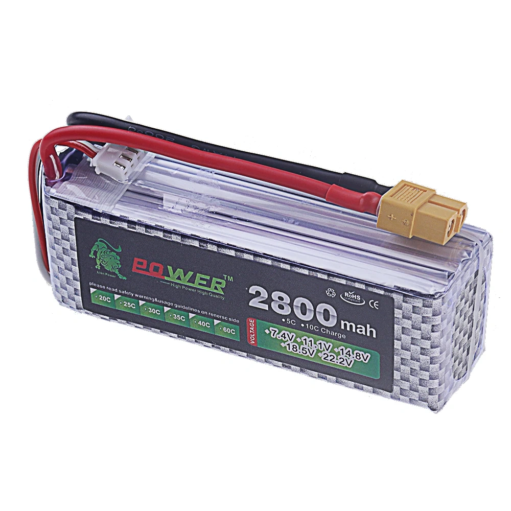 14.8V 4S 2800mAh 60C Lipo Battery For RC FPV Helicopter Quadcopter Racing Drone Cars Boats Parts T/XT60 Plug 4S Battery