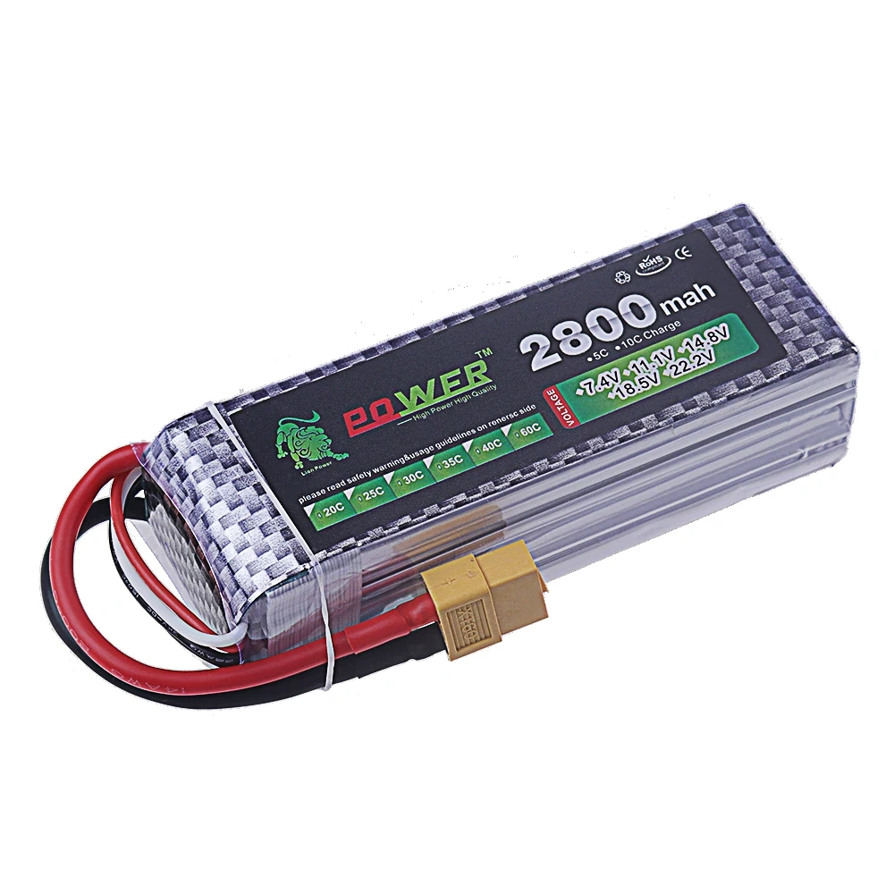 14.8V 4S 2800mAh 60C Lipo Battery For RC FPV Helicopter Quadcopter Racing Drone Cars Boats Parts T/XT60 Plug 4S Battery