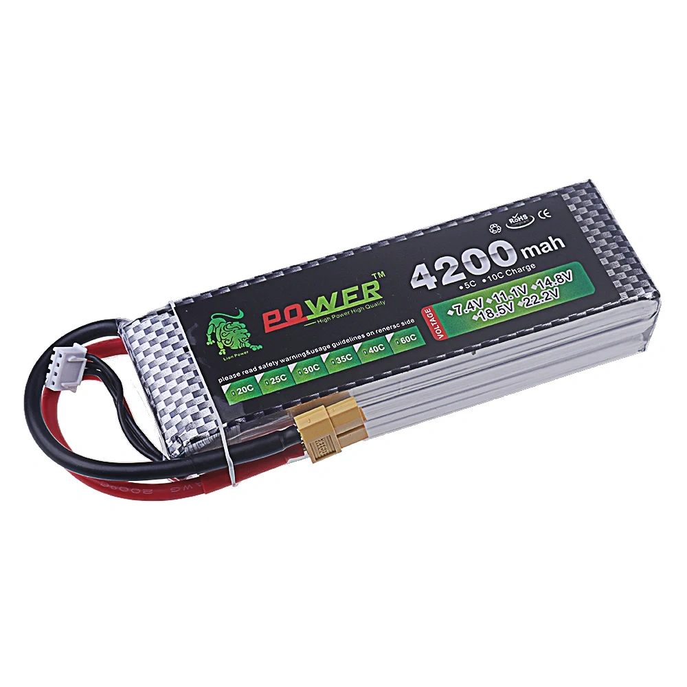 60C Lipo Battery 14.8V 4200mAh 40C Max 60C For RC Quadcopter Truck Drone Boat Parts Battery 14.8 V 4S Lipo T XT60 Connector