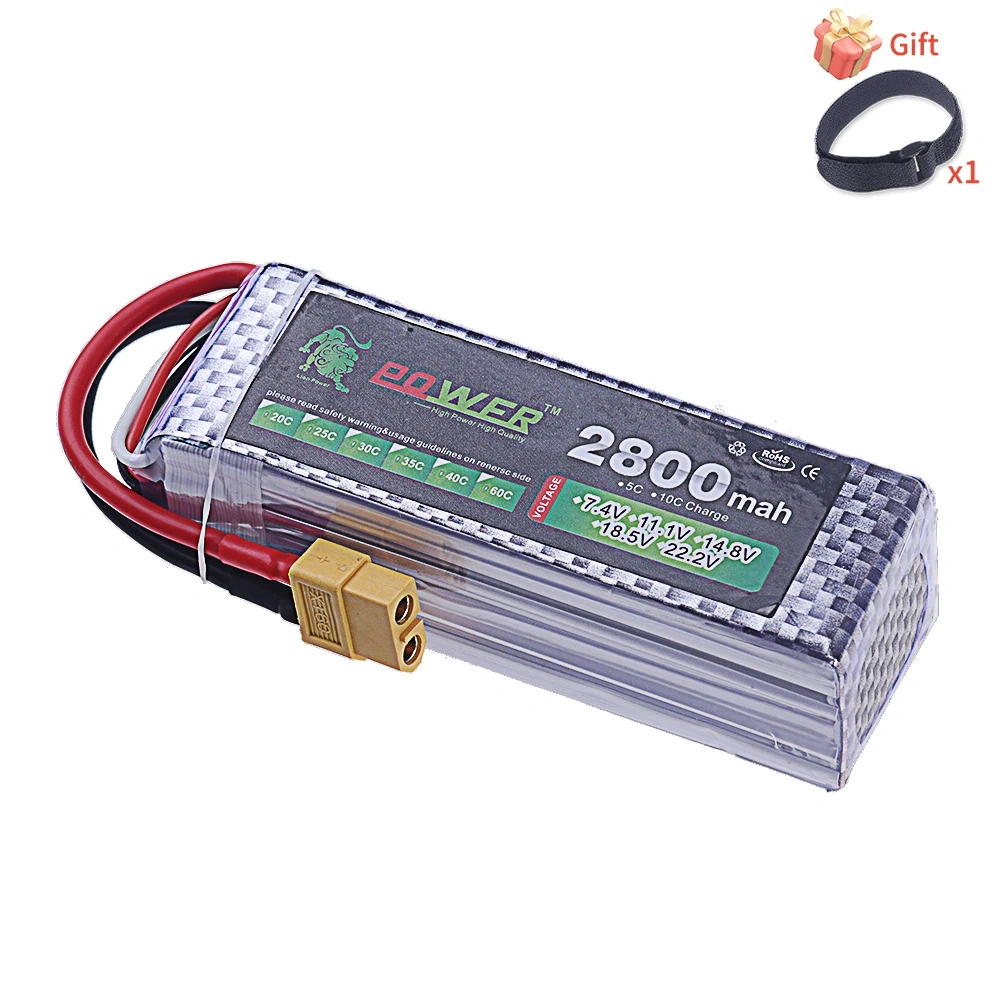 14.8V 4S 2800mAh 60C Lipo Battery For RC FPV Helicopter Quadcopter Racing Drone Cars Boats Parts T/XT60 Plug 4S Battery