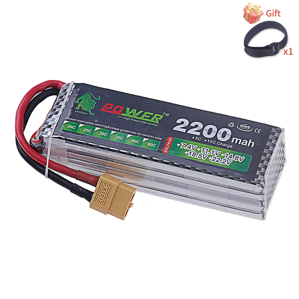 4S 2200mAh 40C~60C 14.8V LiPo Battery with XT60/Deans T Plug for Drone FPV RC Cars Boats Trucks Airplane UAV Parts 4S Battery
