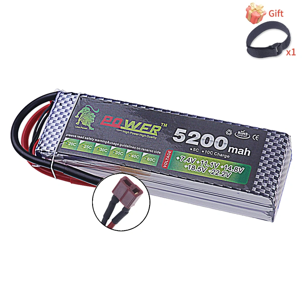 4S Lipo Battery 60C 14.8V 5200mAh Lipo Battery XT60/Deans T Connector for RC FPV Racing Drone Quadcopter Racing Crawler Cars