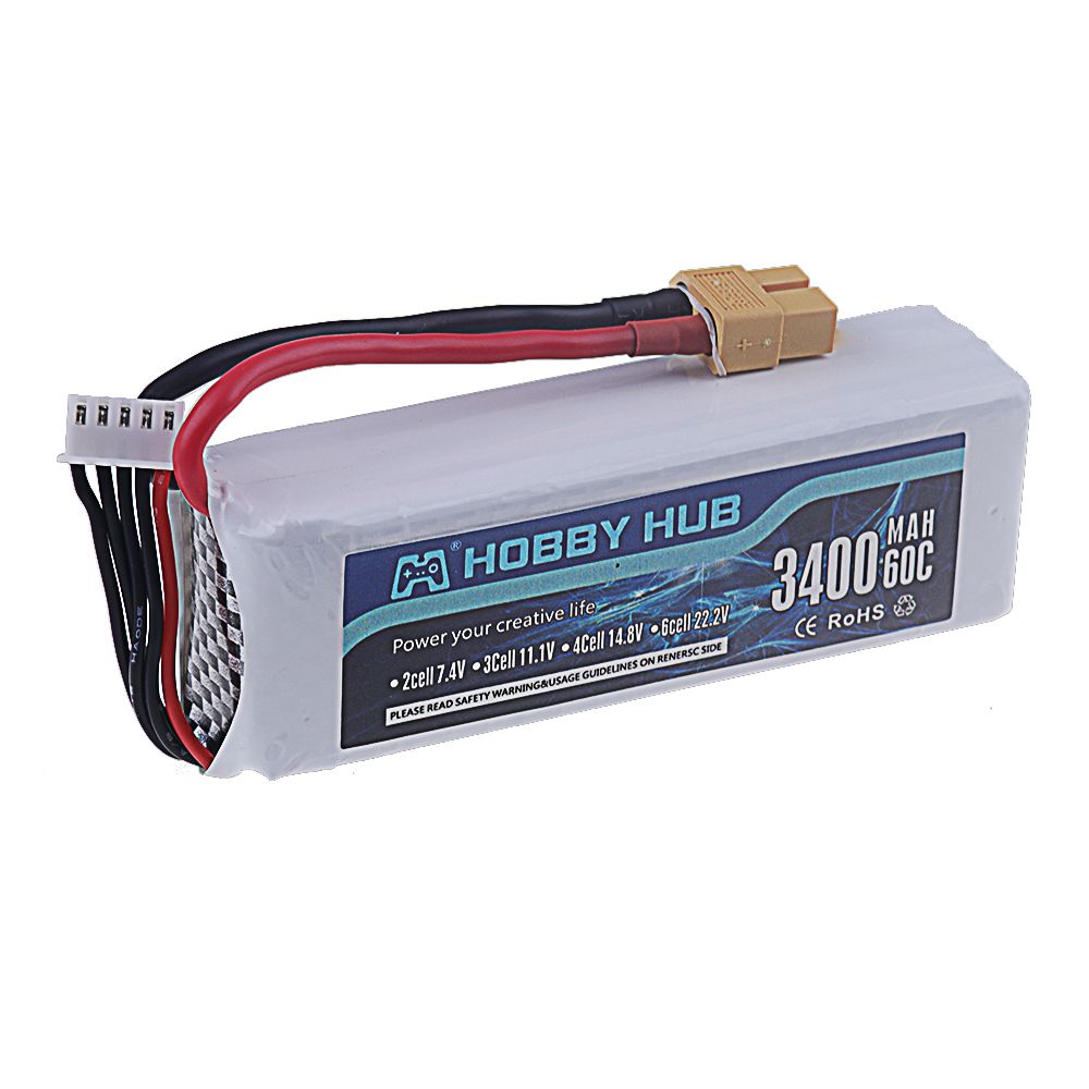 4S 14.8V 3400mAh 60C LiPo Battery For Remote Control Quadcopter Helicopter FPV Racing RC Drone Spare Parts 14.8v RC Drone Battery With XT60 T Plug