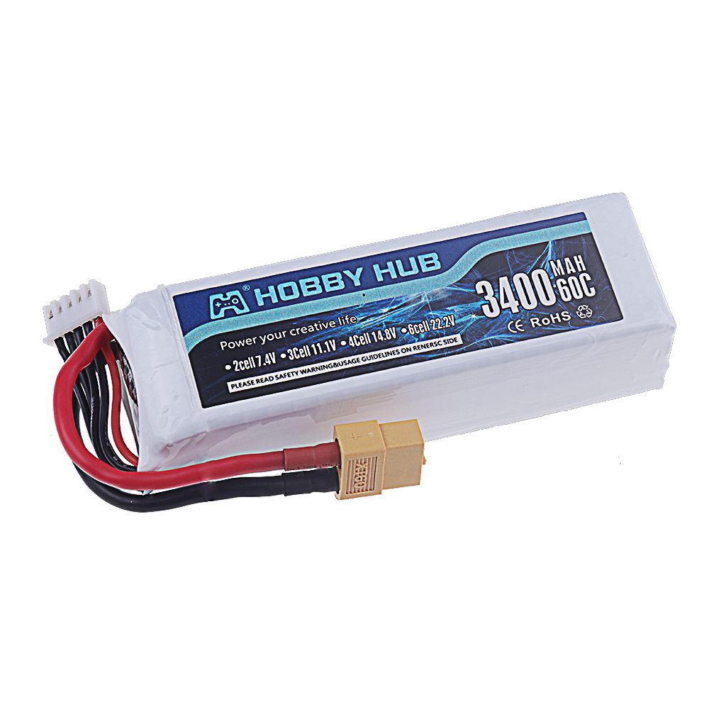 4S 14.8V 3400mAh 60C LiPo Battery For Remote Control Quadcopter Helicopter FPV Racing RC Drone Spare Parts 14.8v RC Drone Battery With XT60 T Plug