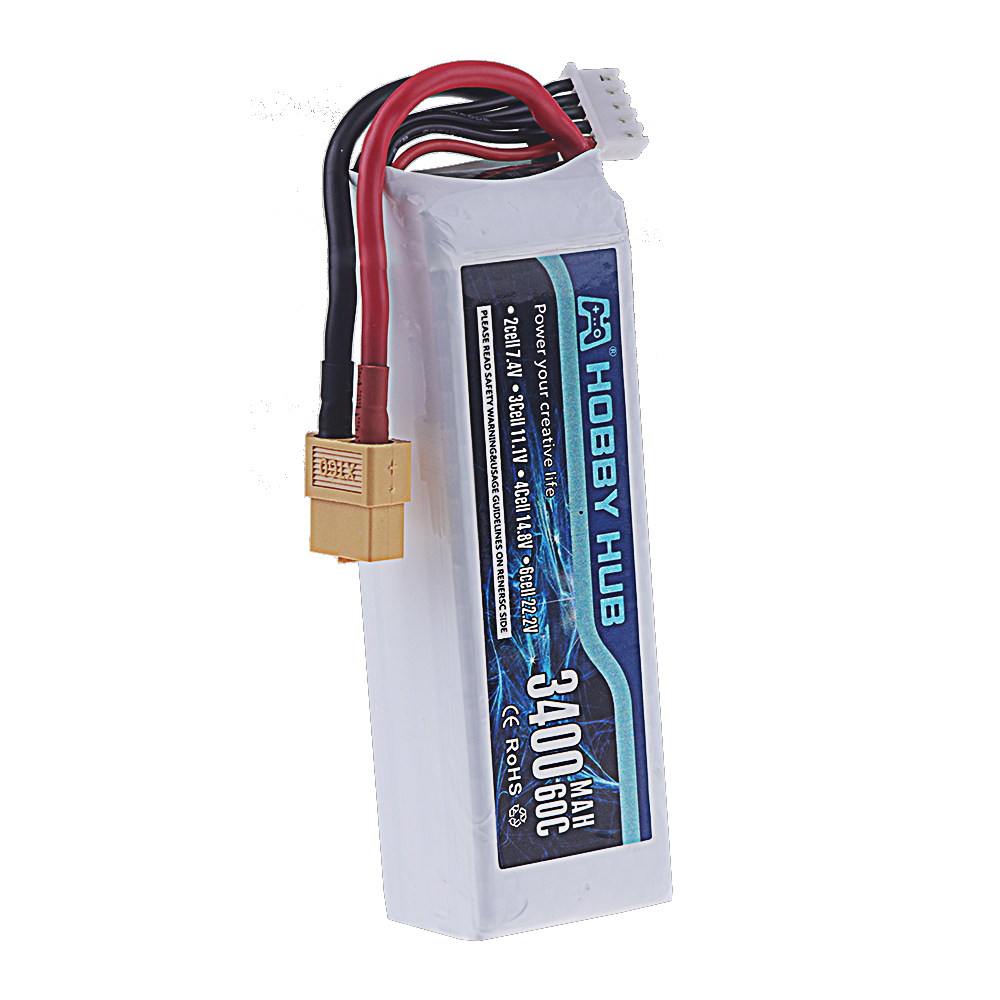 4S 14.8V 3400mAh 60C LiPo Battery For Remote Control Quadcopter Helicopter FPV Racing RC Drone Spare Parts 14.8v RC Drone Battery With XT60 T Plug