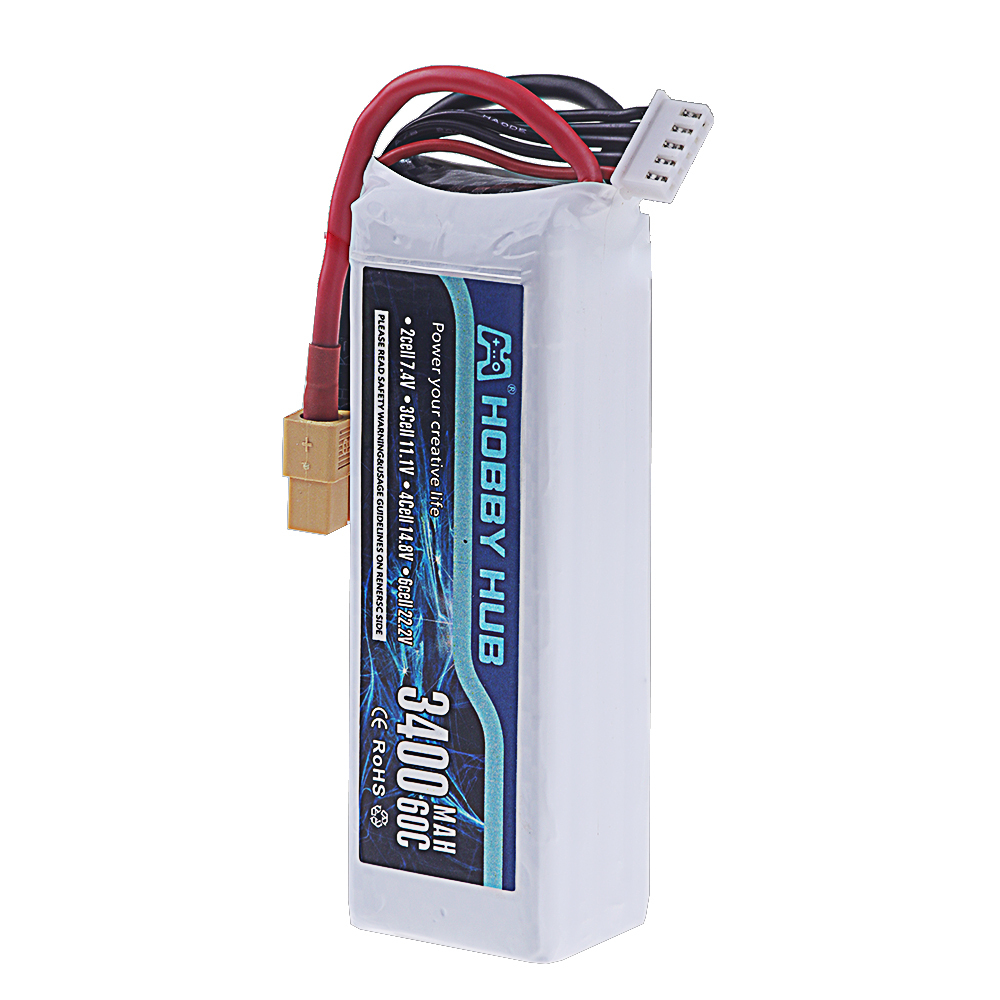 4S 14.8V 3400mAh 60C LiPo Battery For Remote Control Quadcopter Helicopter FPV Racing RC Drone Spare Parts 14.8v RC Drone Battery With XT60 T Plug