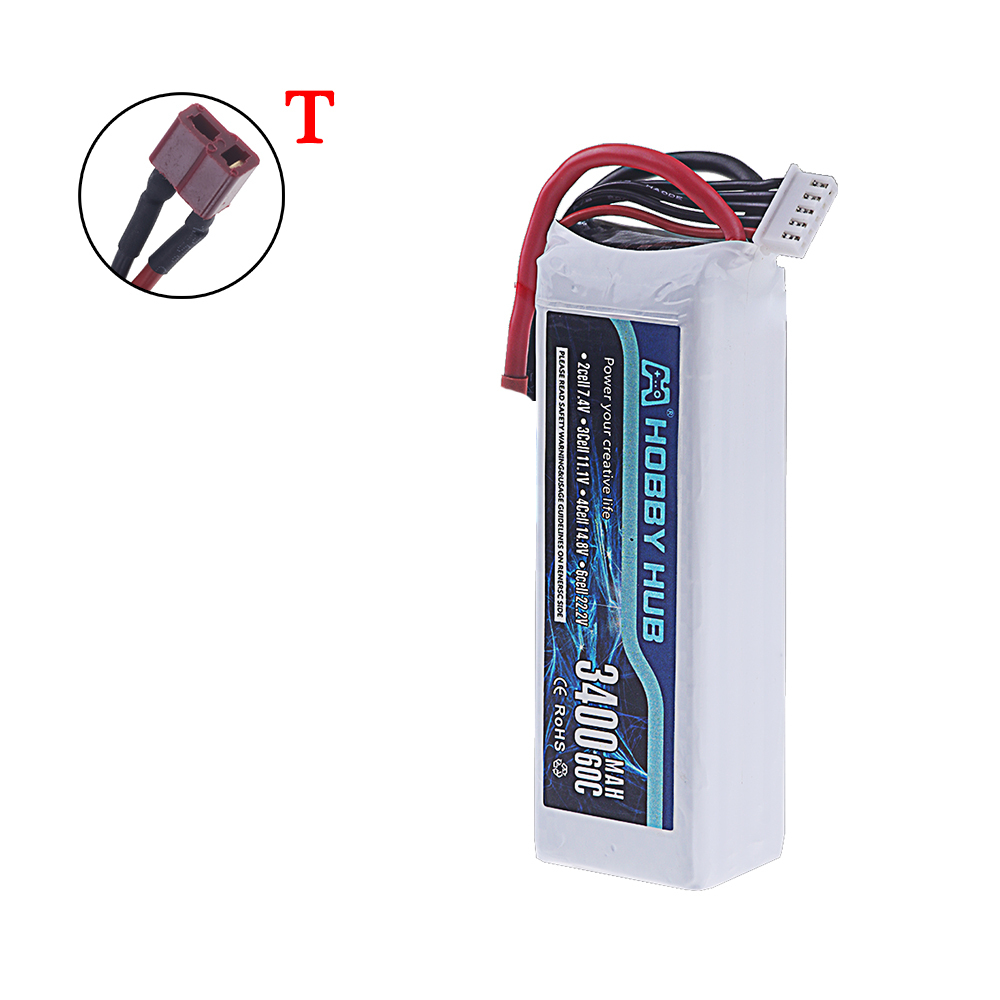 4S 14.8V 3400mAh 60C LiPo Battery For Remote Control Quadcopter Helicopter FPV Racing RC Drone Spare Parts 14.8v RC Drone Battery With XT60 T Plug