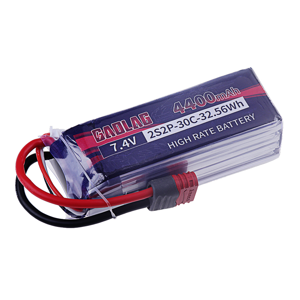 Upgrade 2S 30C 4400mAh 7.4V Lipo Battery For MJX Hyper Go H16P H16E H16GT H16BM H16PL 14301 14302 14209 14210 RC Car, 2S 7.4V With T Plug