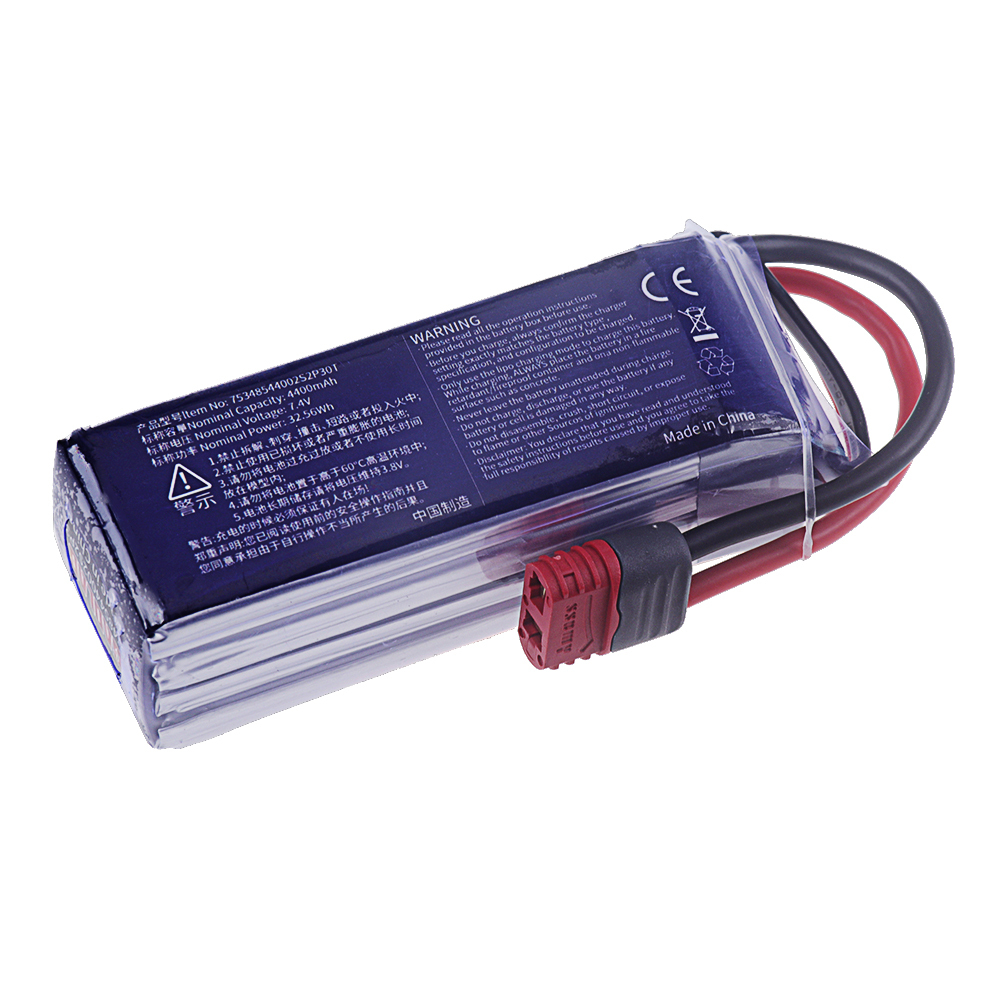 Upgrade 2S 30C 4400mAh 7.4V Lipo Battery For MJX Hyper Go H16P H16E H16GT H16BM H16PL 14301 14302 14209 14210 RC Car, 2S 7.4V With T Plug