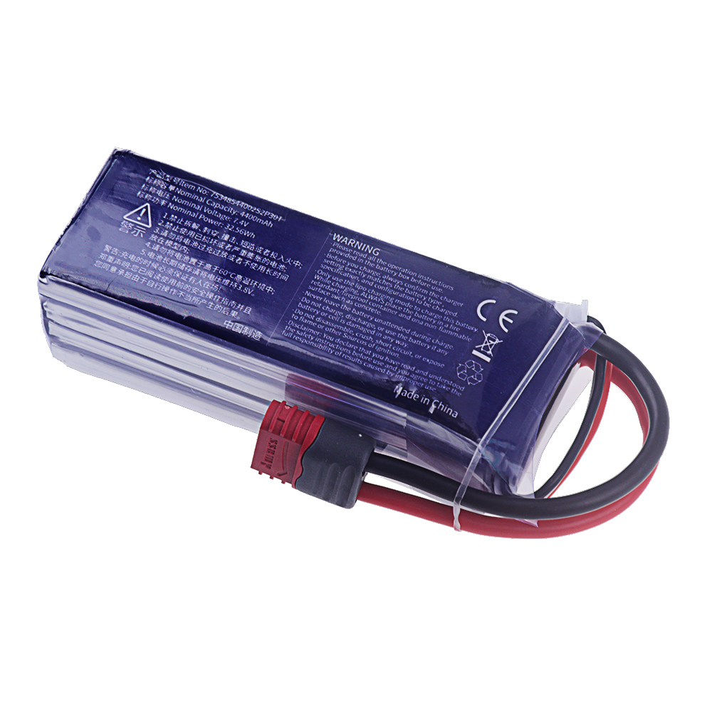 Upgrade 2S 30C 4400mAh 7.4V Lipo Battery For MJX Hyper Go H16P H16E H16GT H16BM H16PL 14301 14302 14209 14210 RC Car, 2S 7.4V With T Plug
