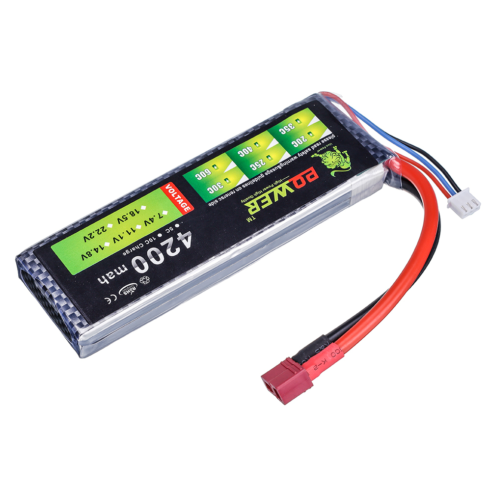 2S 7.4V 4200mAh Lipo Battery 40C For Remote Control Toys FPV Racing Car Truck Drone Boat Helicopter Airplane Parts 7.4V Battery With XT60 JST T Plug