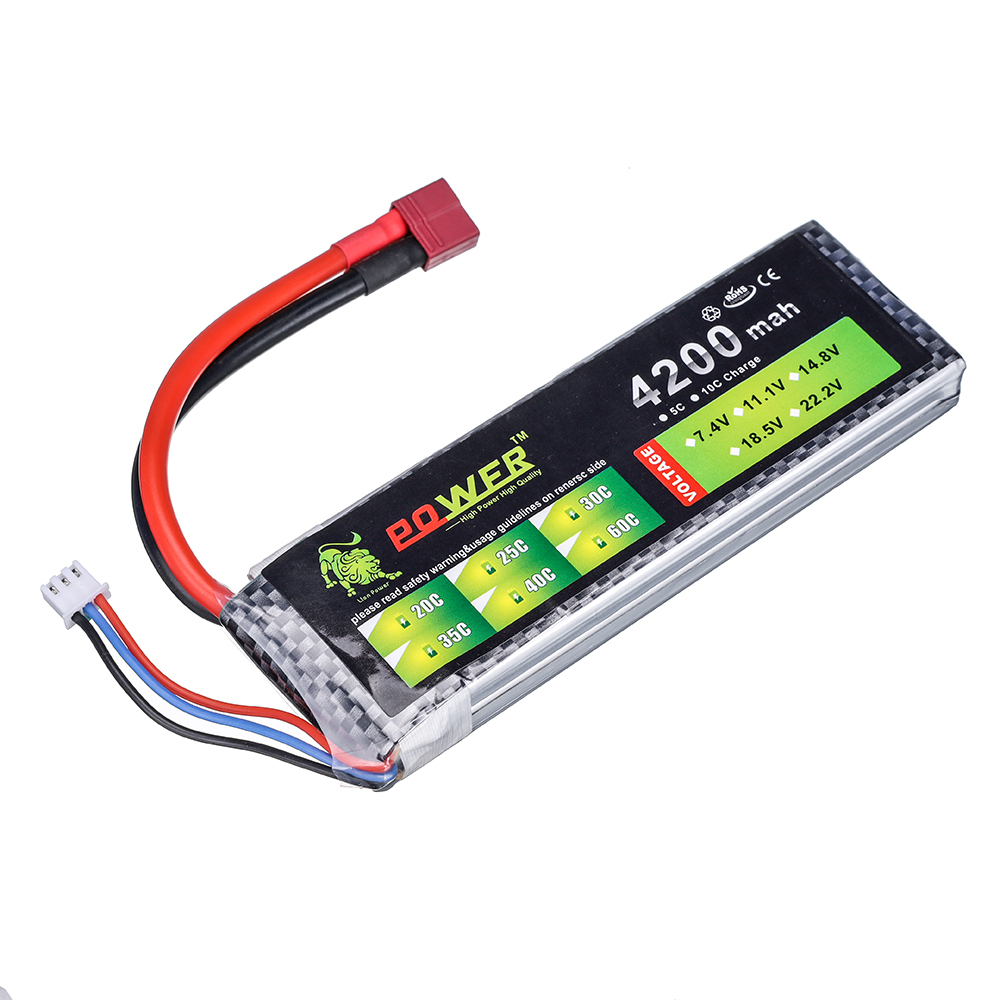 2S 7.4V 4200mAh Lipo Battery 40C For Remote Control Toys FPV Racing Car Truck Drone Boat Helicopter Airplane Parts 7.4V Battery With XT60 JST T Plug