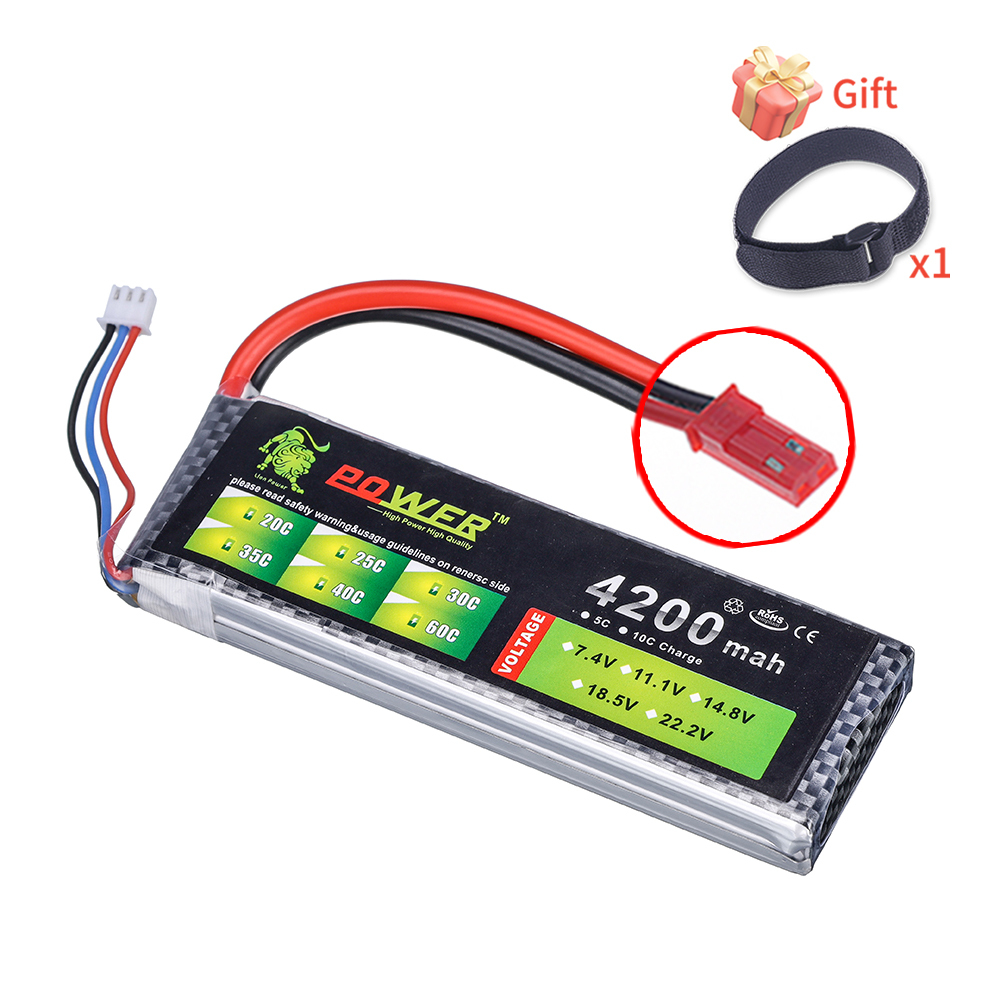 2S 7.4V 4200mAh Lipo Battery 40C For Remote Control Toys FPV Racing Car Truck Drone Boat Helicopter Airplane Parts 7.4V Battery With XT60 JST T Plug