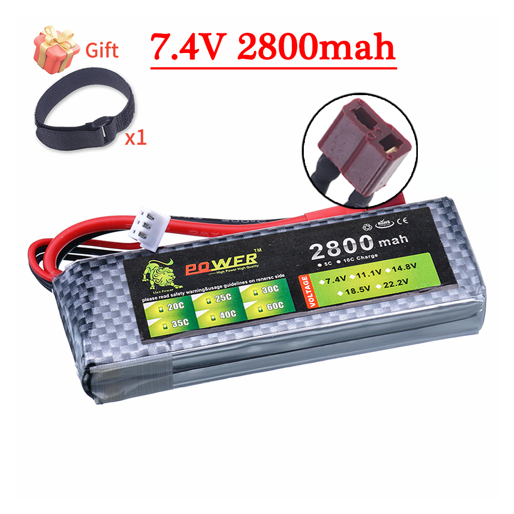 7.4V 2S 2800mAh Lipo Battery for RC Car Truck Boat Helicopter Airplane Drone FPV Racing Hobby Model Parts
