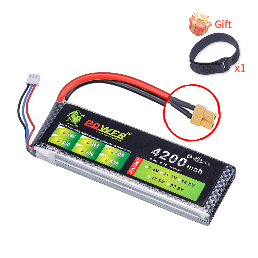 2S 7.4V 4200mAh Lipo Battery 40C For Remote Control Toys FPV Racing Car Truck Drone Boat Helicopter Airplane Parts 7.4V Battery With XT60 JST T Plug