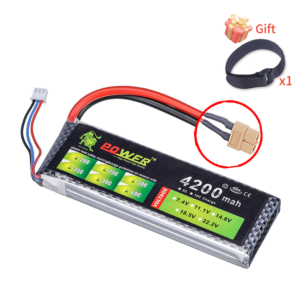 2S 7.4V 4200mAh Lipo Battery 40C For Remote Control Toys FPV Racing Car Truck Drone Boat Helicopter Airplane Parts 7.4V Battery With XT60 JST T Plug