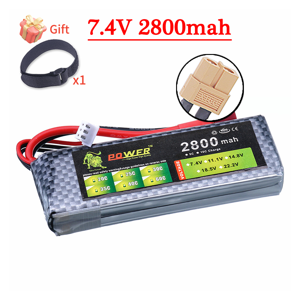 7.4V 2S 2800mAh Lipo Battery for RC Car Truck Boat Helicopter Airplane Drone FPV Racing Hobby Model Parts
